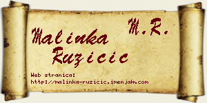 Malinka Ružičić vizit kartica